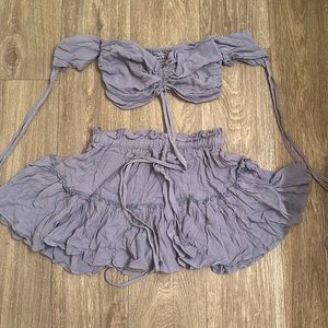 Crop top & mini skirt
